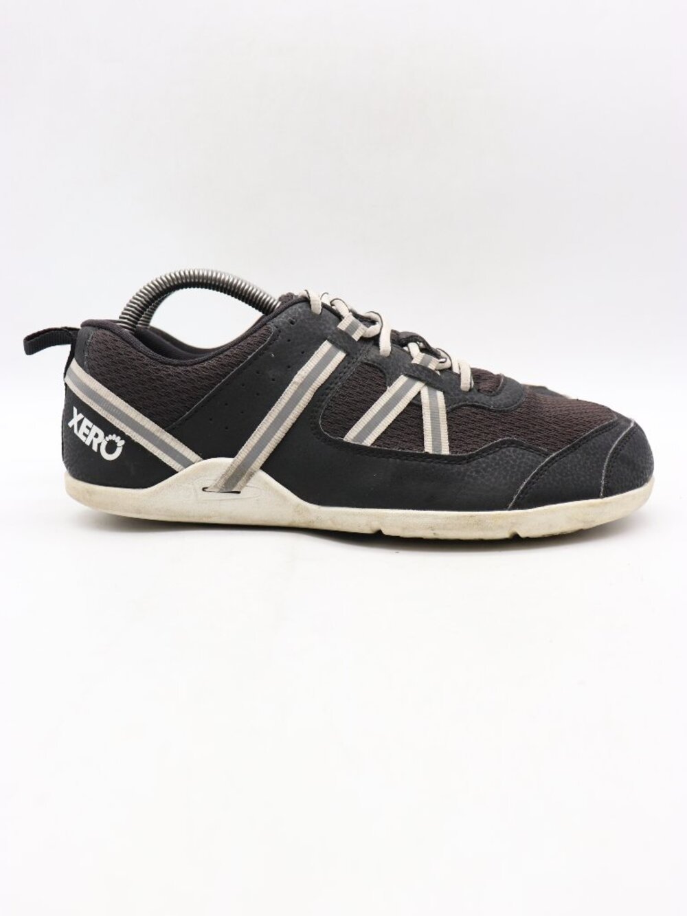 Xero Prio Women's 9 Barefoot Black White Athletic Minimalist Barefoot Shoes
